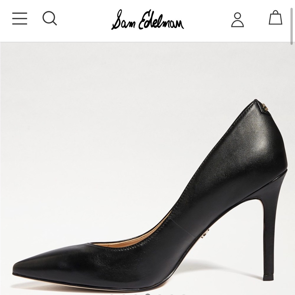 NIB Sam Edelman Hazel Black Leather Heels - Picture 4 of 12